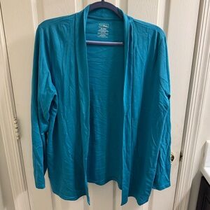 L.L. Bean Teal Open Front Sweater